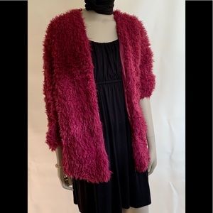 SHERPA LOOKING BURGUNDY JACKET